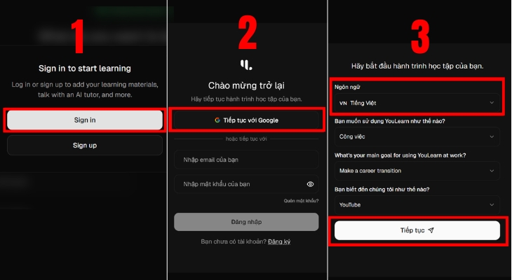 Đăng nhập tài khoản Google để tóm tắt video Youtube bằng công cụ AI tự động