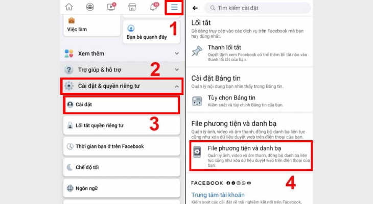 Bật chế độ tải ảnh HD trong cài đặt Facebook