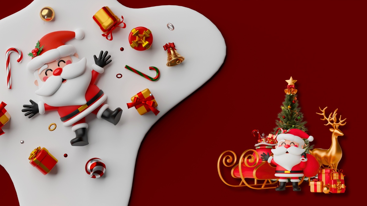 Background cute hình ông già Noel