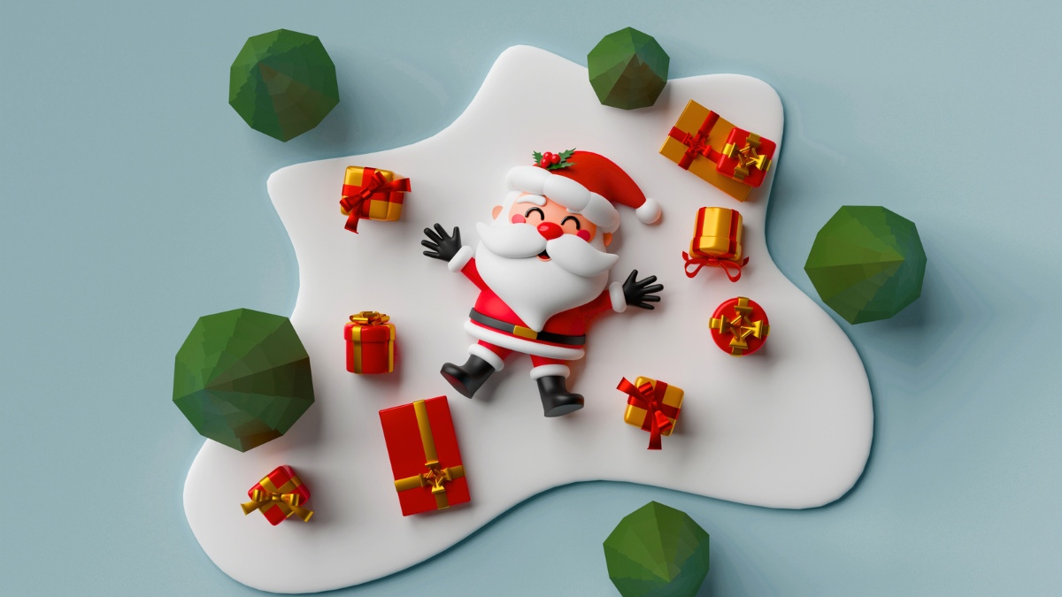 Background cute hình ông già Noel