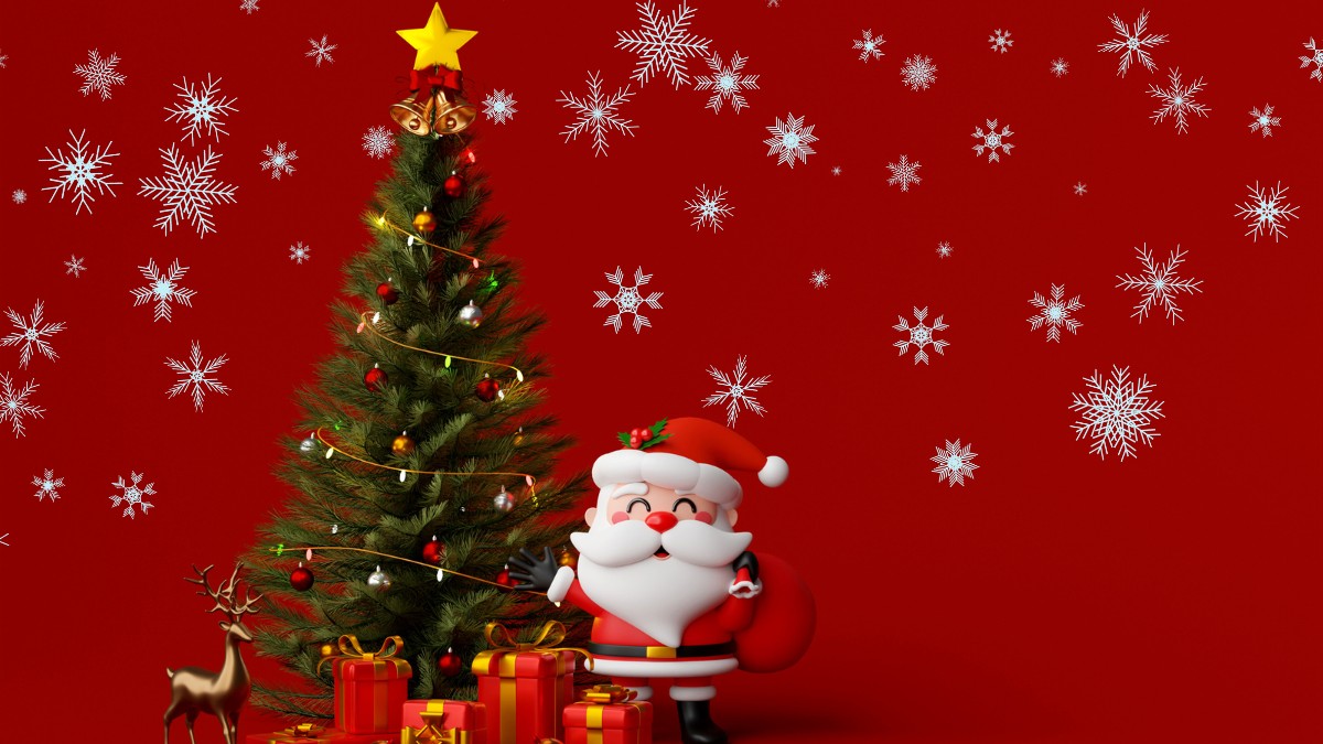 Background cute hình ông già Noel