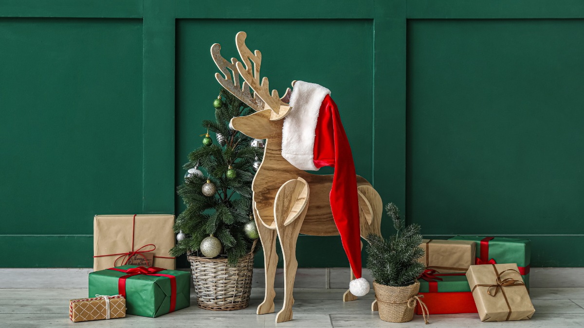 Background Noel hình chú tuần lộc đẹp