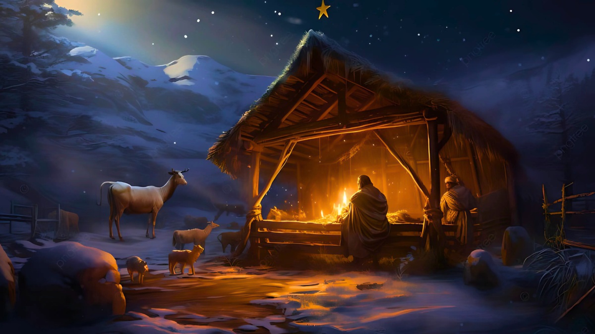 Background Noel hình Chúa Giáng sinh đẹp