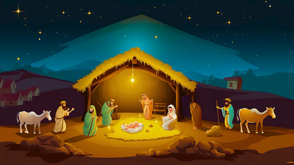 Background Noel hình Chúa Giáng sinh đẹp