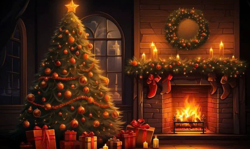 Background Noel cây thông