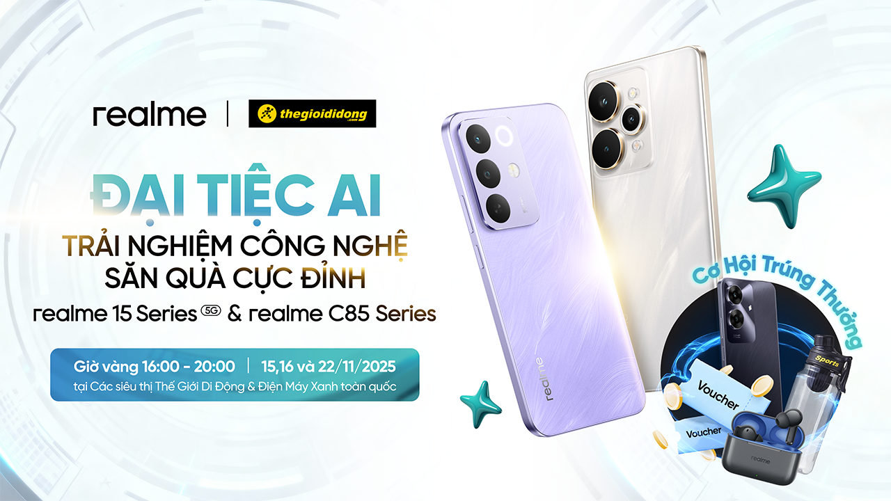 Đại Tiệc Ai: Trải Nghiệm Công Nghệ Mới – Săn Quà Cực Đỉnh Cùng Realme Đại Tiệc Ai: Trải Nghiệm Công Nghệ Mới – Săn Quà Cực Đỉnh Cùng Realme
