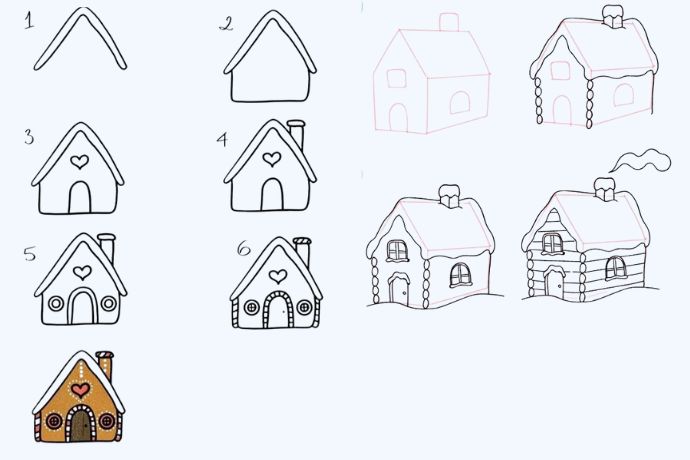 Cách vẽ ngôi nhà tuyết Cách vẽ ngôi nhà tuyết