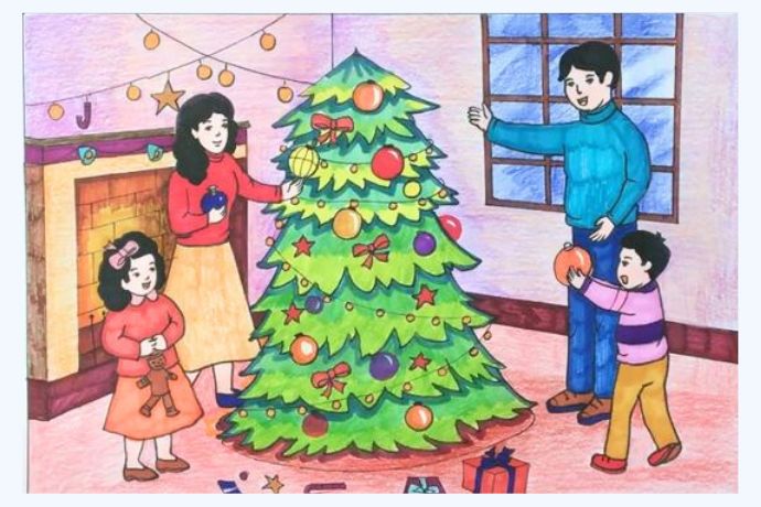 Mẫu tranh vẽ Noel đơn giản và đẹp nhất Mẫu tranh vẽ Noel đơn giản và đẹp nhất
