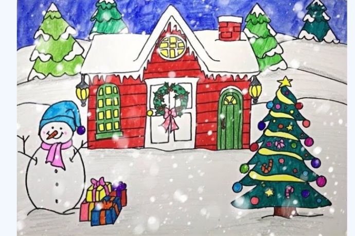 Mẫu tranh vẽ Noel đơn giản và đẹp nhất Mẫu tranh vẽ Noel đơn giản và đẹp nhất