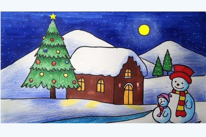 Mẫu tranh vẽ Noel đơn giản và đẹp nhất Mẫu tranh vẽ Noel đơn giản và đẹp nhất