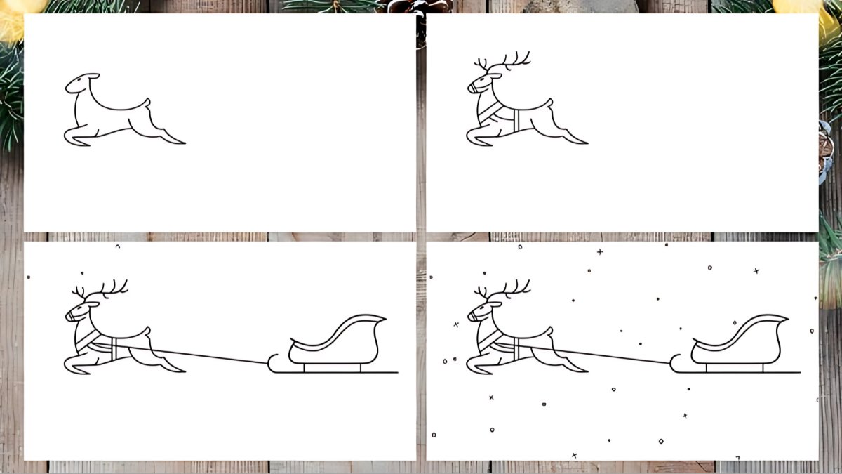 Cách vẽ xe tuần lộc đơn giản Cách vẽ xe tuần lộc đơn giản