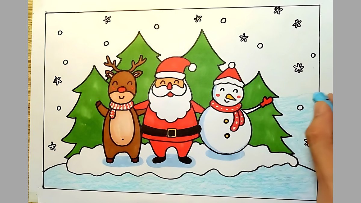 Mẫu tranh vẽ Noel đơn giản và đẹp nhất Mẫu tranh vẽ Noel đơn giản và đẹp nhất