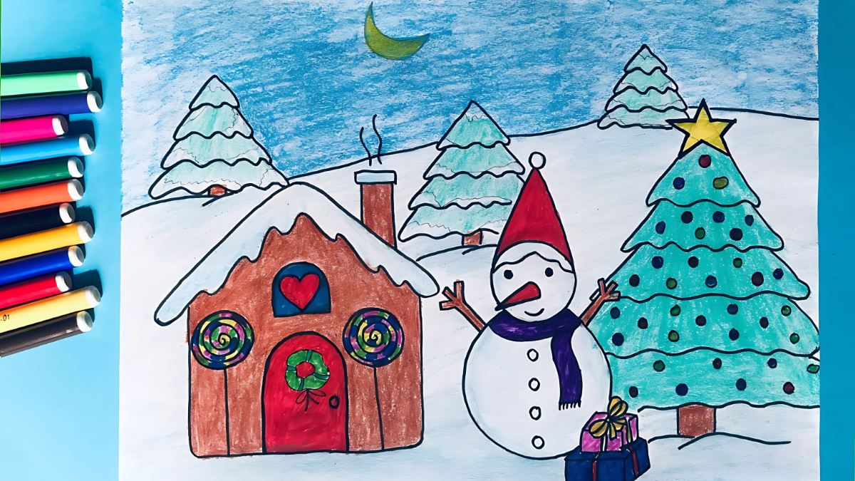 Mẫu tranh vẽ Noel đơn giản và đẹp nhất Mẫu tranh vẽ Noel đơn giản và đẹp nhất