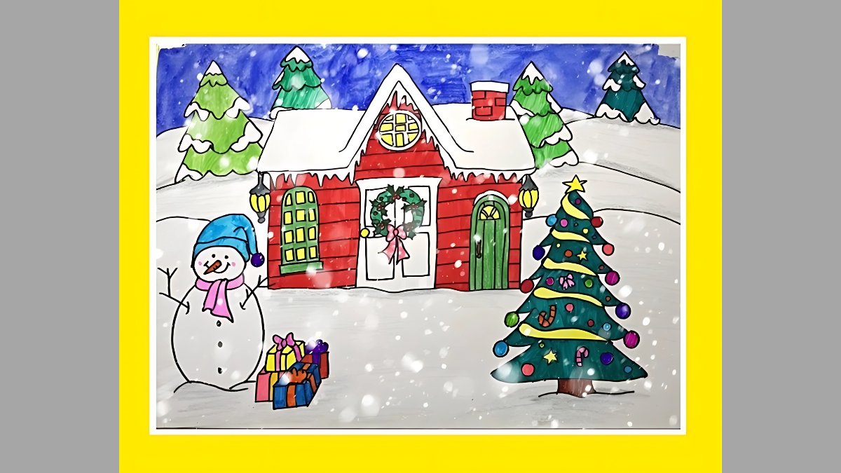 Mẫu tranh vẽ Noel đơn giản và đẹp nhất Mẫu tranh vẽ Noel đơn giản và đẹp nhất