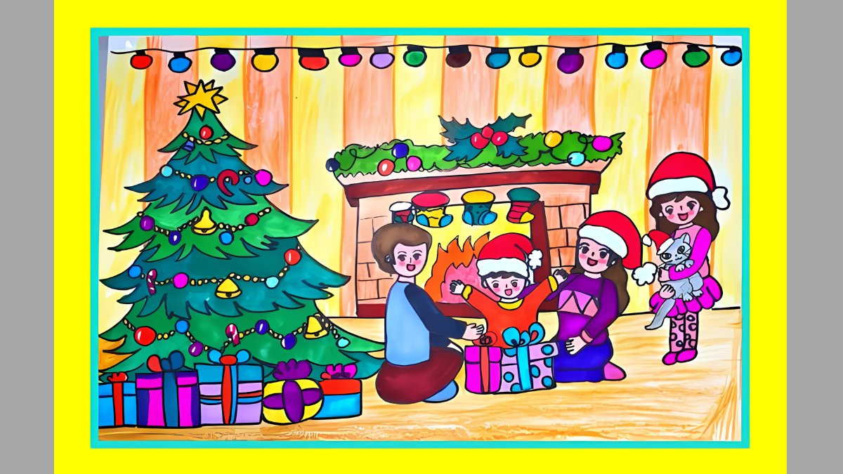 Mẫu tranh vẽ Noel đơn giản và đẹp nhất Mẫu tranh vẽ Noel đơn giản và đẹp nhất