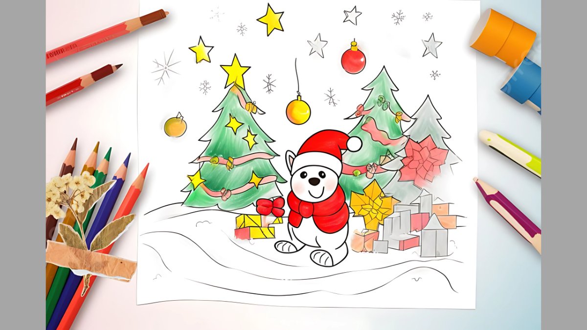 Mẫu tranh vẽ Noel đơn giản và đẹp nhất Mẫu tranh vẽ Noel đơn giản và đẹp nhất