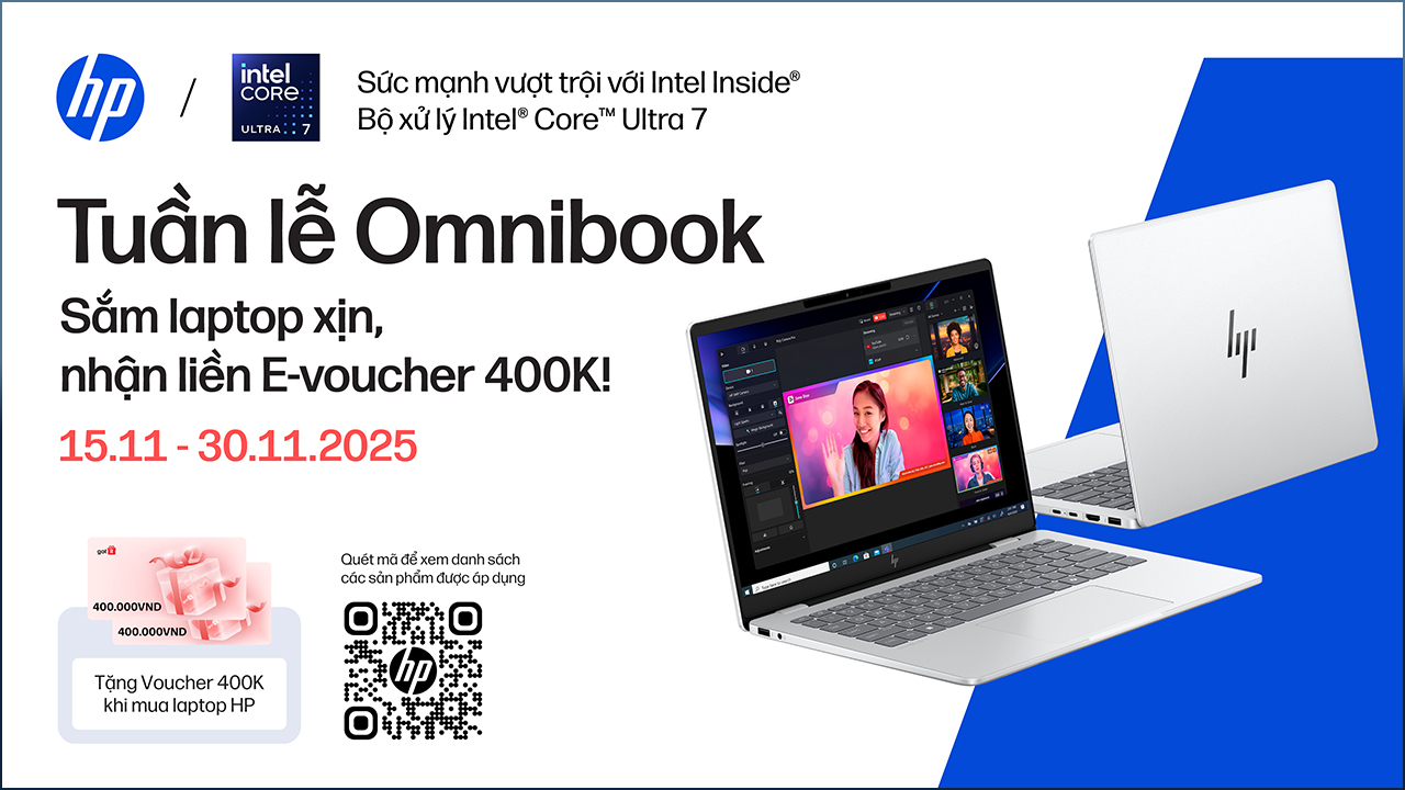 Tuần Lễ Omnibook: Mùa Tri Ân 20/11 - Sắp Laptop Xịn, Nhận Liền E-Voucher 400K