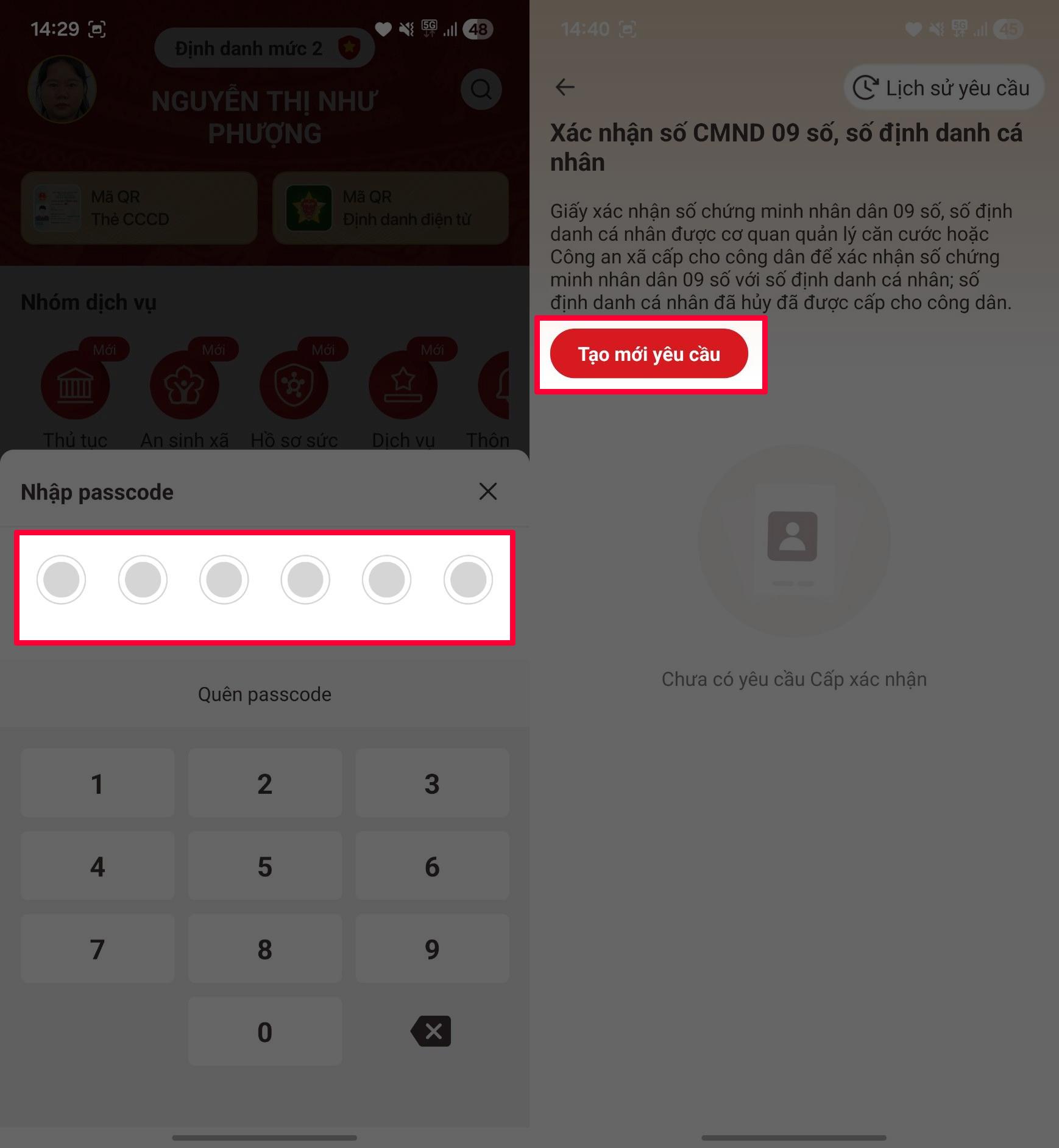 Cách xin giấy xác nhận số CMND - số ĐDCN trên VNeID