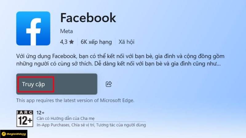 Nhấn truy cập để tải ứng dụng về