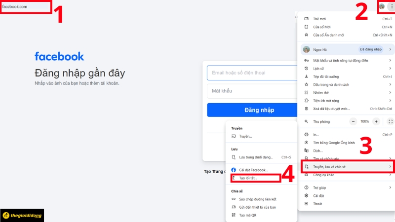 Truy cập facebook.com bằng Chrome hoặc Edg