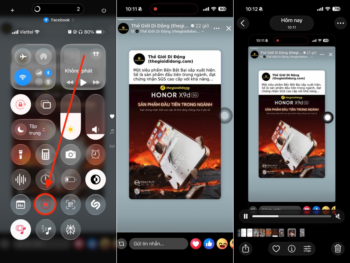 Tiến hành Ghi màn hình đoạn Story Tiến hành Ghi màn hình đoạn Story