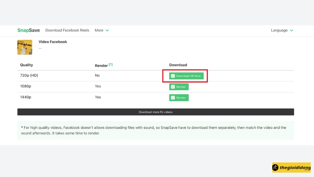 Chọn chất lượng video và tải về Chọn chất lượng video và tải về