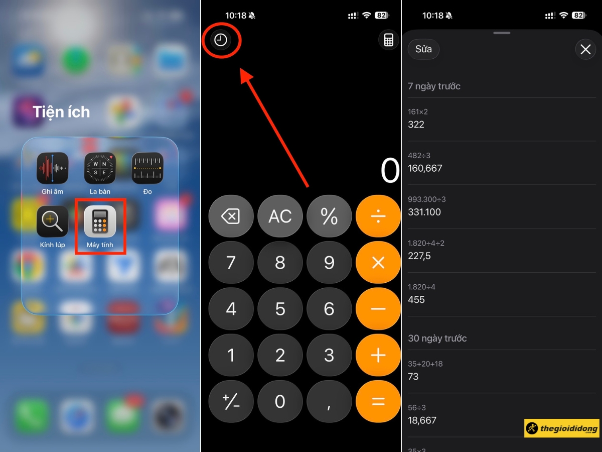 C&aacute;ch xem lại lịch sử ph&eacute;p t&iacute;nh tr&ecirc;n iPhone từ iOS 18