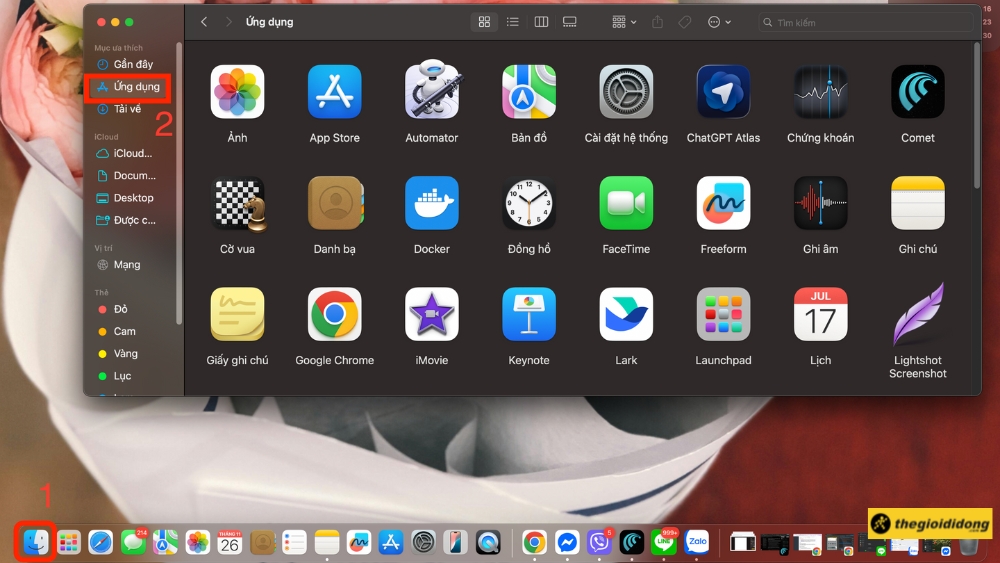Mở Finder > Ứng dụng