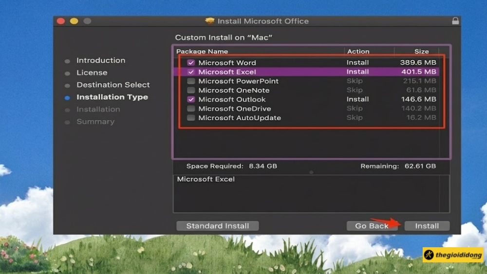 Nhấn Install (C&agrave;i đặt)