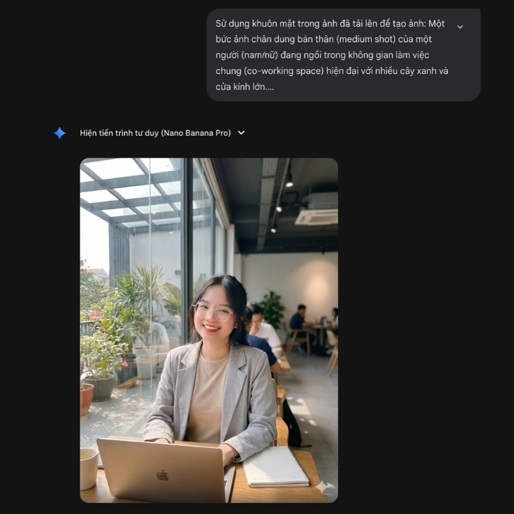 Kết quả câu lệnh tạo ảnh chân dung trên Gemini mẫu 2