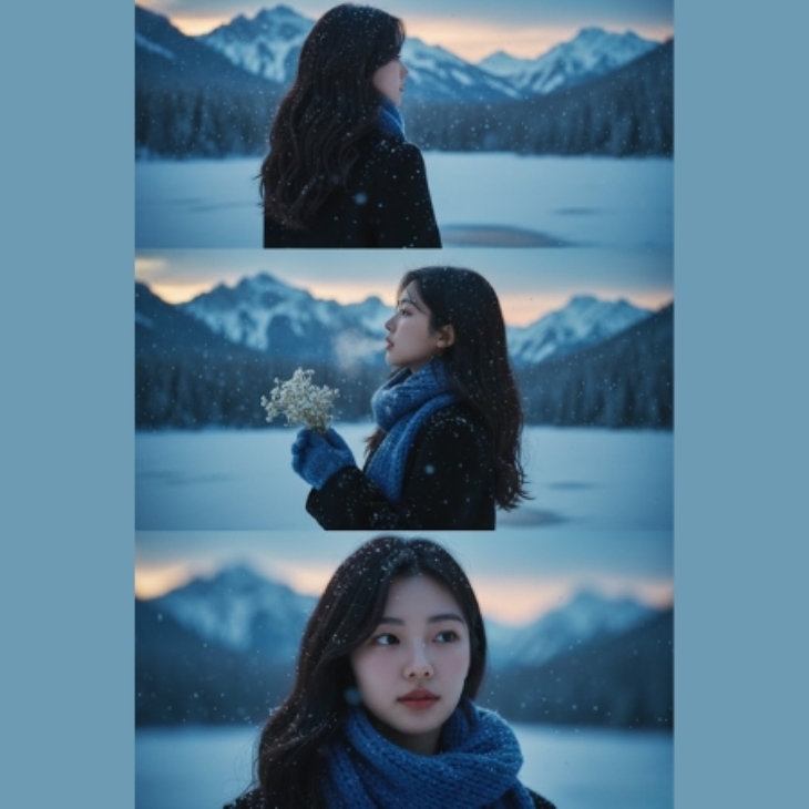 Tạo ảnh nhân vật đứng dưới tuyết bằng Gemini