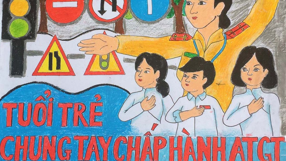 Tranh mẫu chủ đề an toàn giao thông