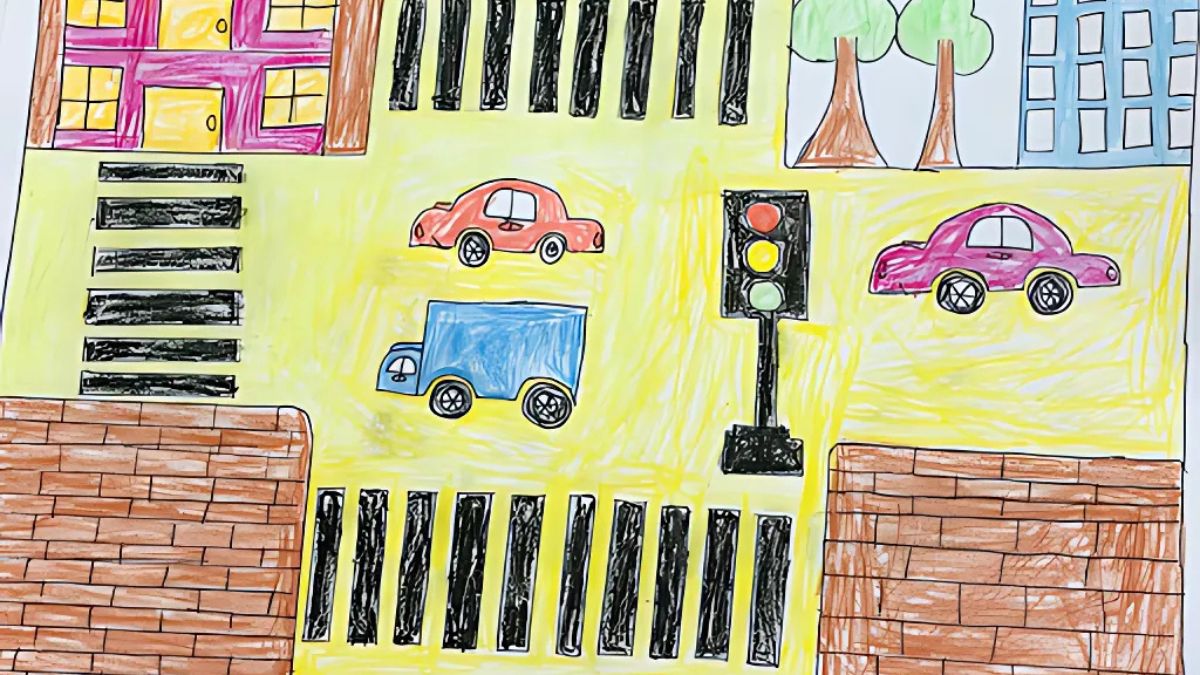 Tranh mẫu chủ đề an toàn giao thông