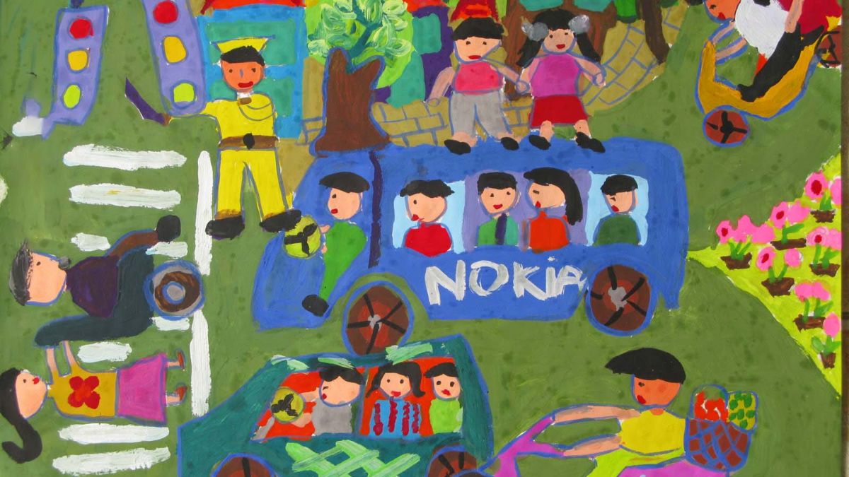 Tranh mẫu chủ đề an toàn giao thông