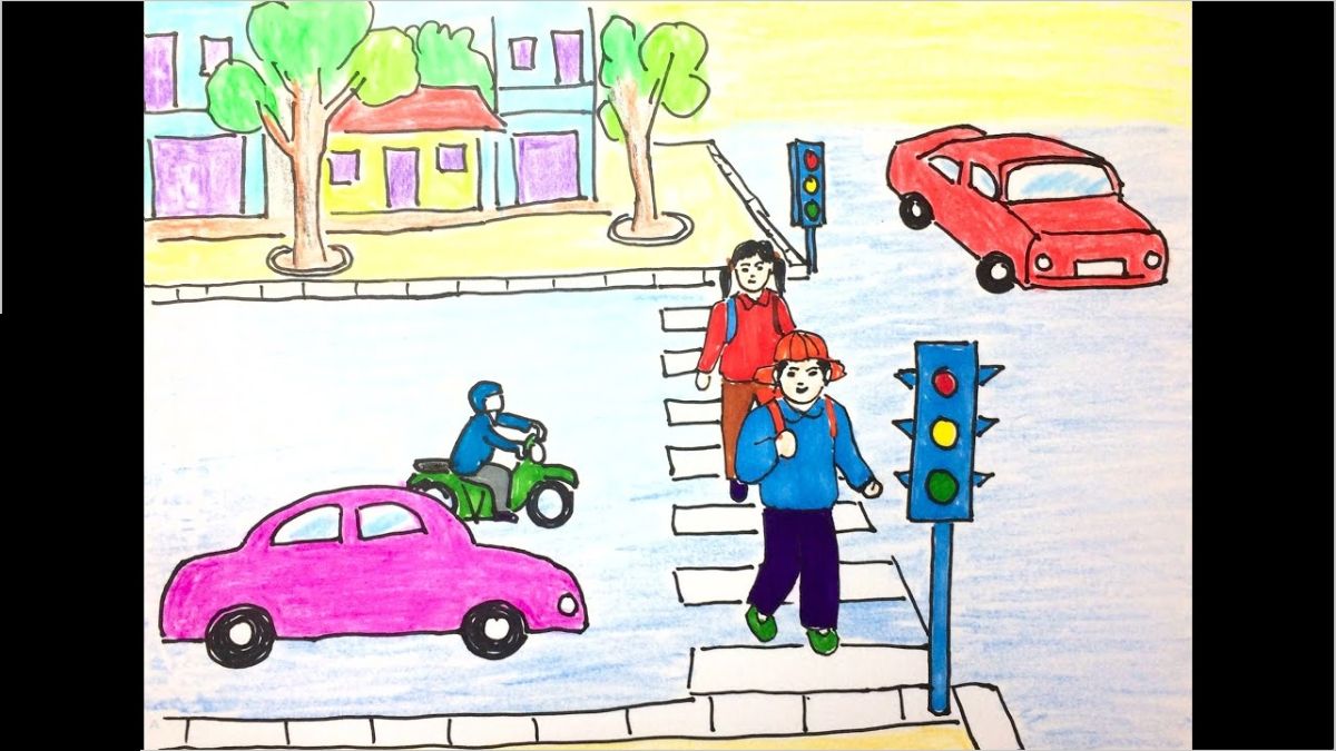 Tranh mẫu an toàn giao thông đẹp