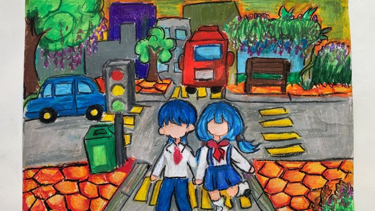 Tranh mẫu an toàn giao thông đẹp