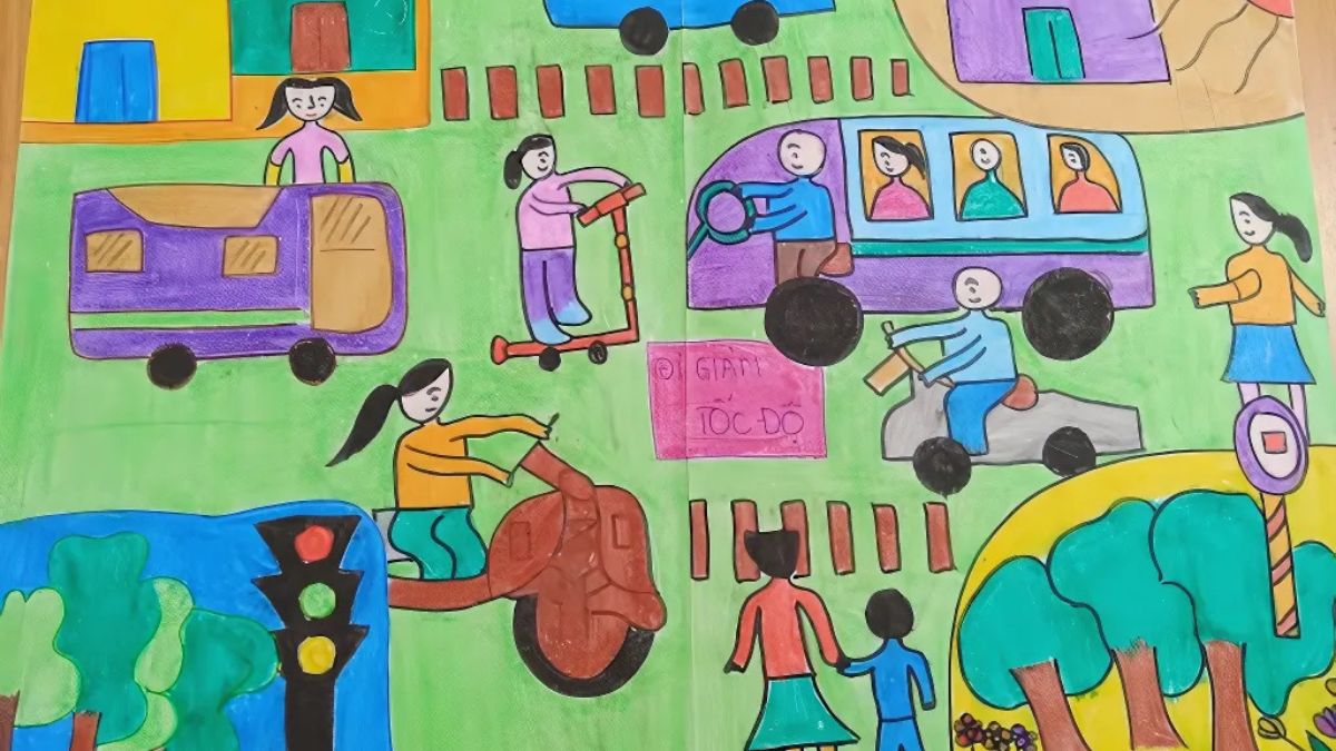 Tranh mẫu an toàn giao thông đẹp
