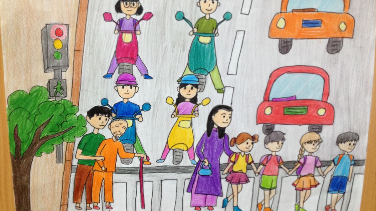 Tranh mẫu an toàn giao thông ý nghĩa