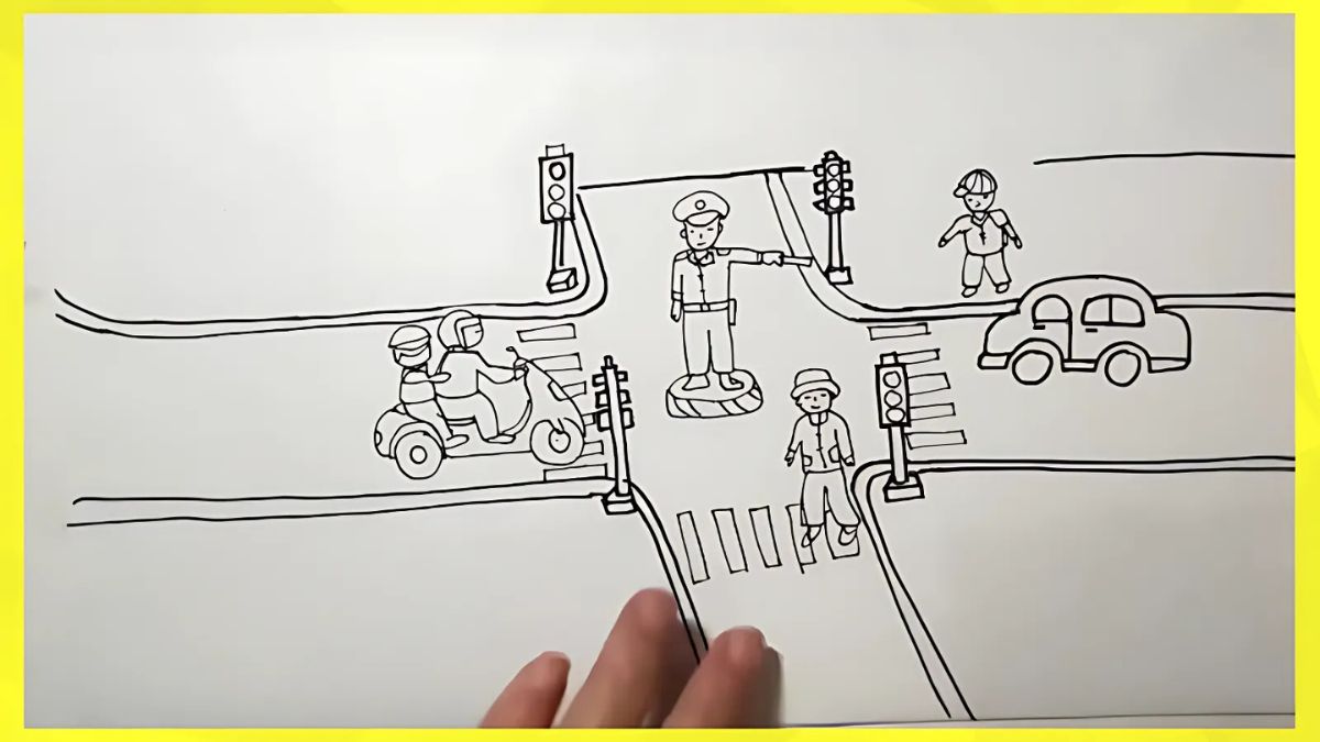 Xác định bố cục tổng thể của tranh