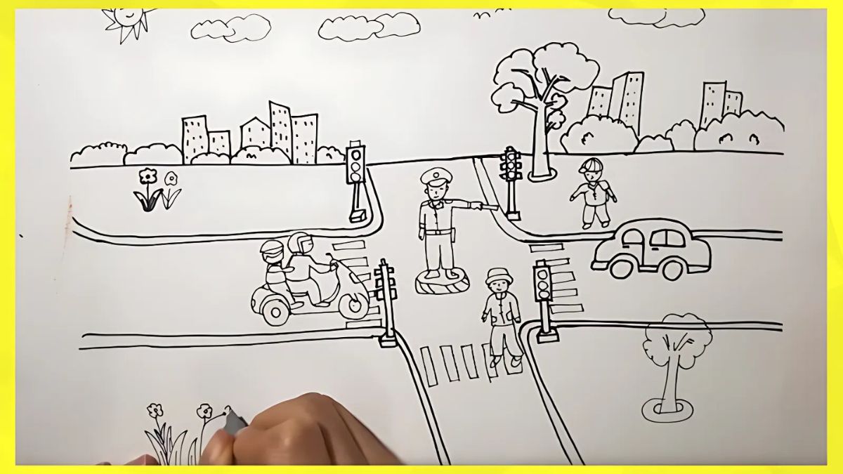 Xác định bố cục tổng thể của tranh