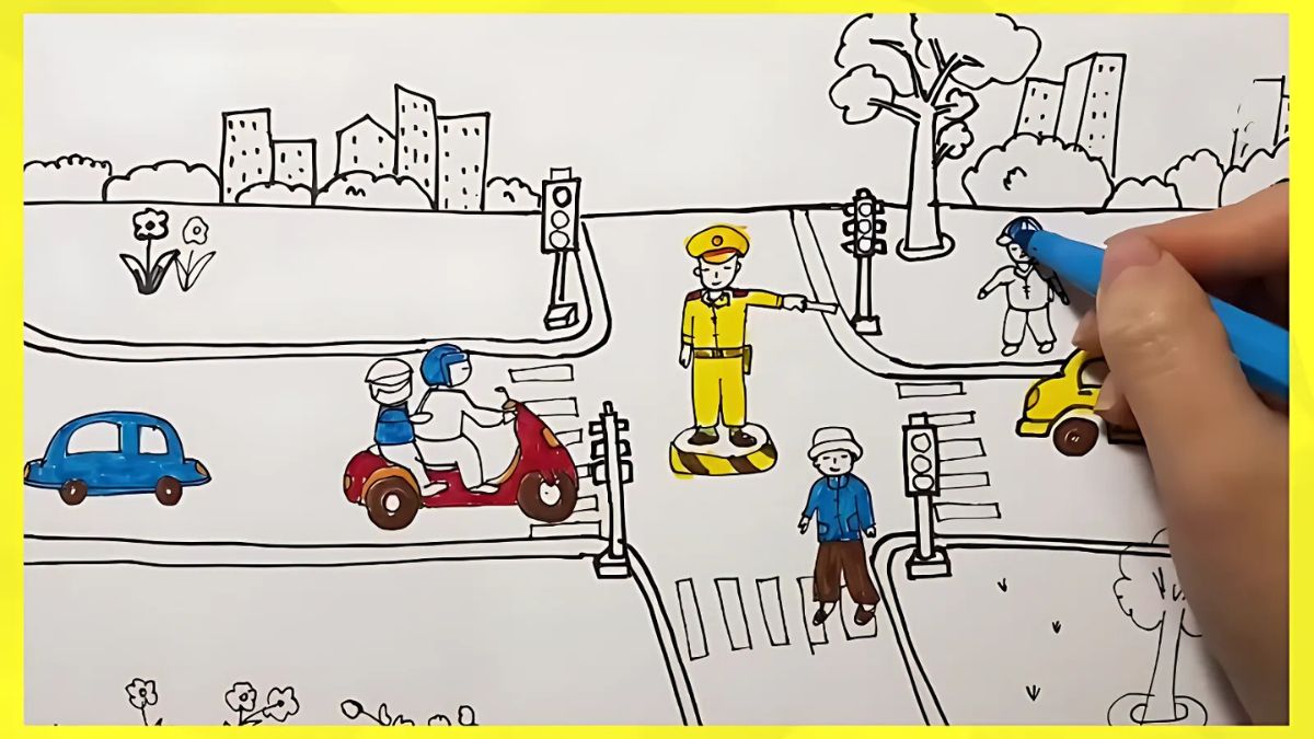 Xác định bố cục tổng thể của tranh