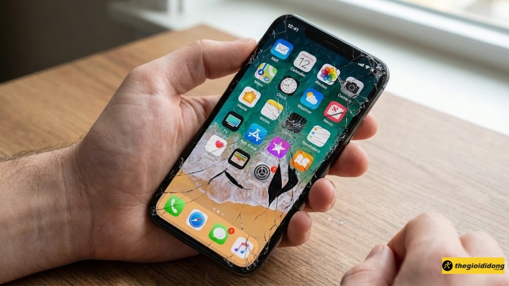 M&agrave;n h&igrave;nh bị nứt, vỡ