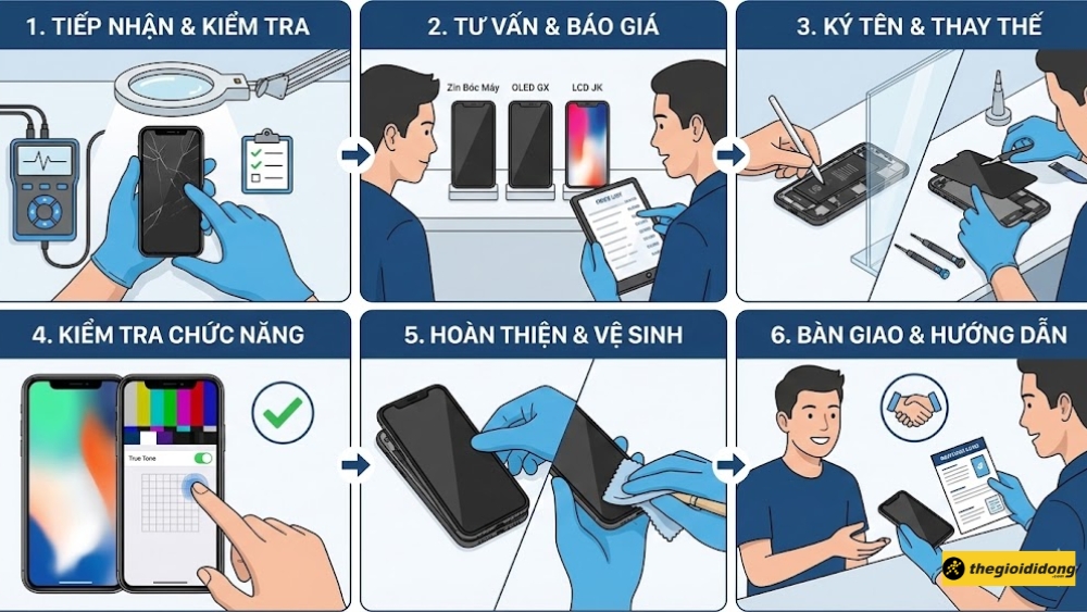 Quy tr&igrave;nh thay m&agrave;n h&igrave;nh iPhone X