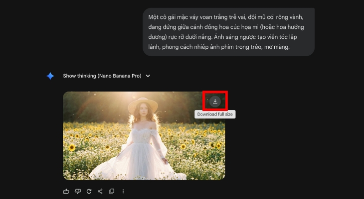 Tải ảnh xuống sau khi hoàn thiện