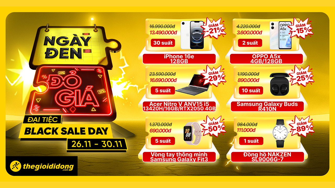 Ngày Đen - Đỏ Giá: Đại Tiệc Black Sale Day