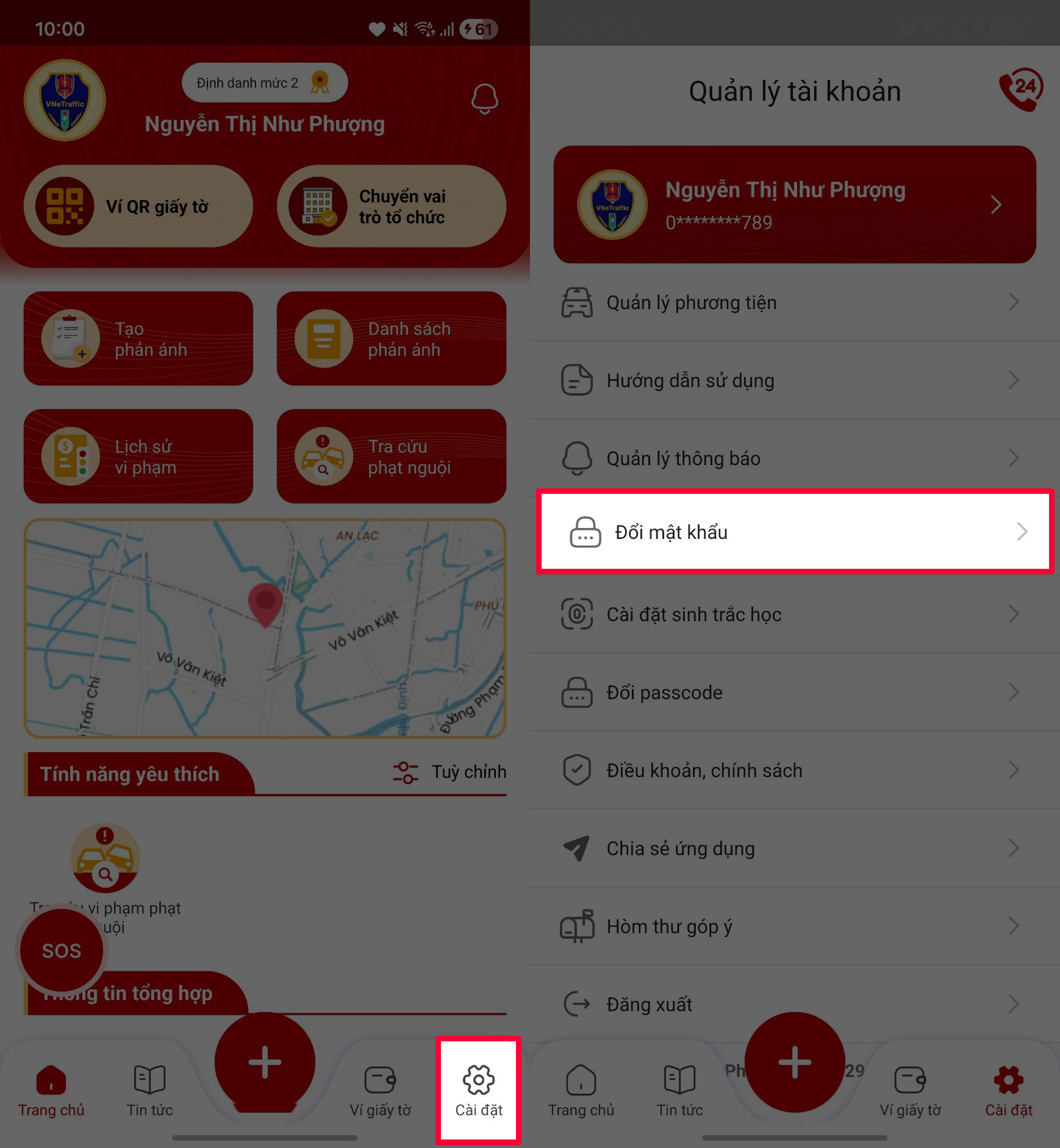 Cách đổi mật khẩu tài khoản VNeTraffic