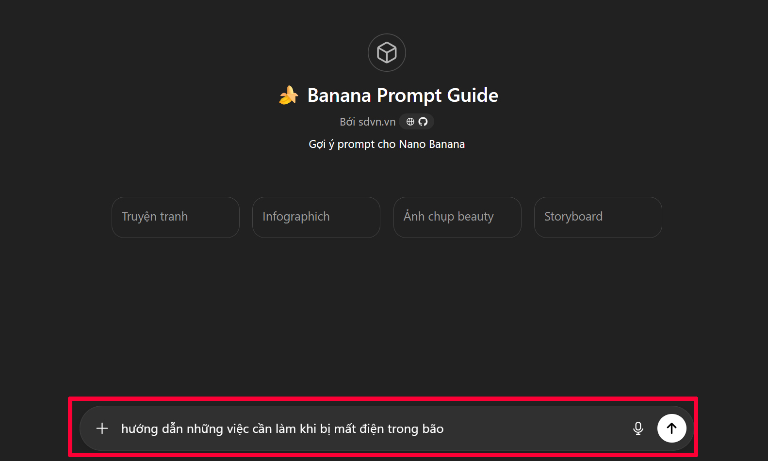 Công Cụ Viết Prompt Tạo Infographic Mẫu