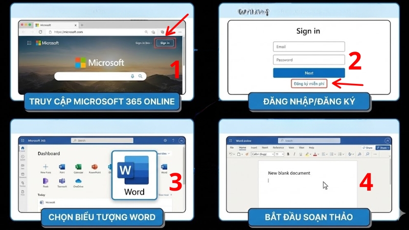 Sử dụng Microsoft Word Online
