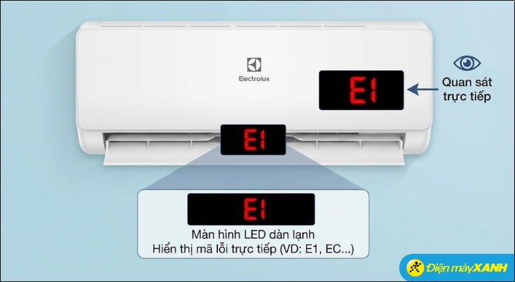 Mã lỗi máy lạnh Electrolux thường được hiển thị trực tiếp và rõ ràng trên màn hình LED