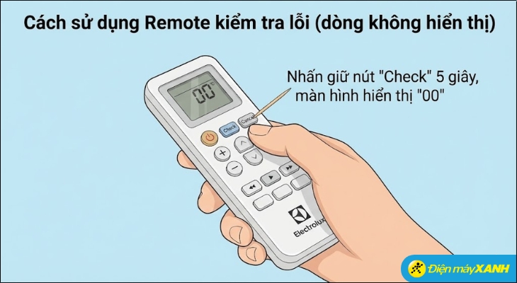 Bạn cần dùng một vật nhọn như đầu tăm để nhấn và giữ nút Check trong khoảng 5 giây